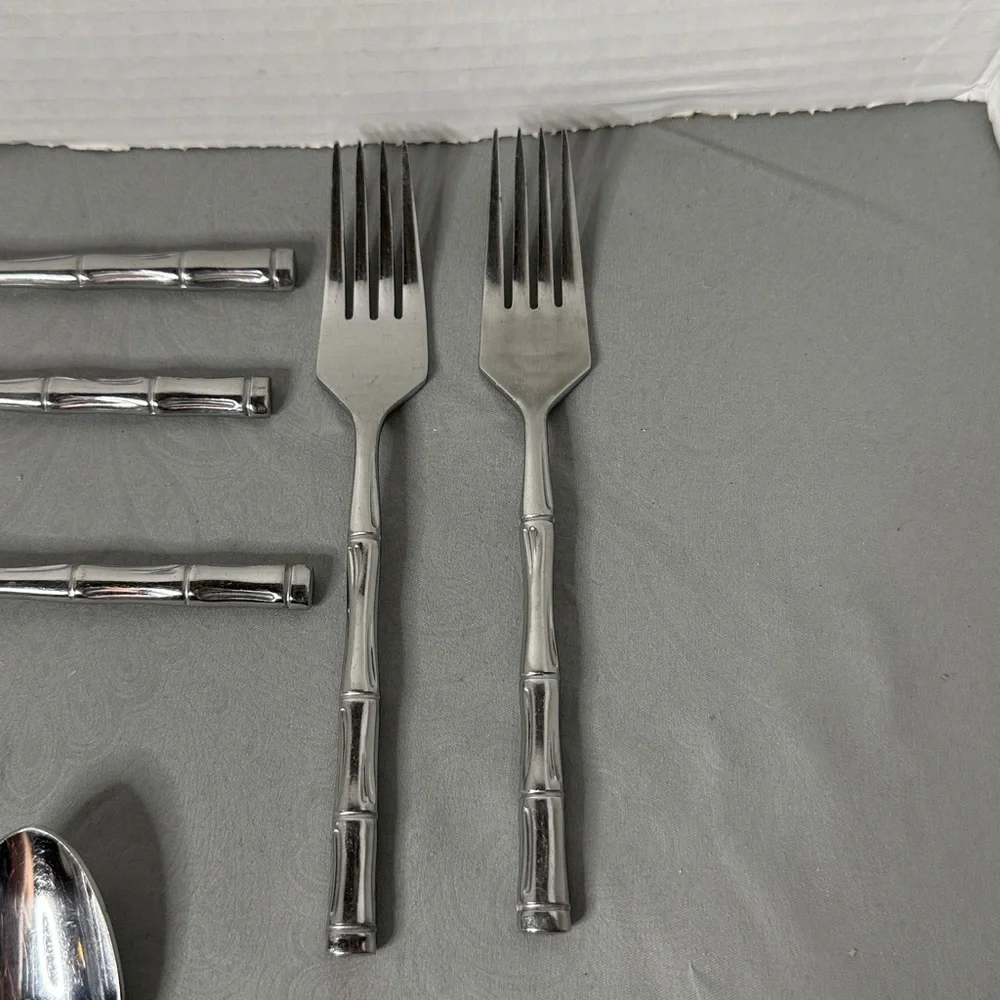 Vintage Reed & Barton Rebacraft Regal Bamboo Stainless Flatware 11 Pieces Japan